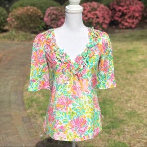 Lilly Pulitzer Ruffle Short Sleeve Top
